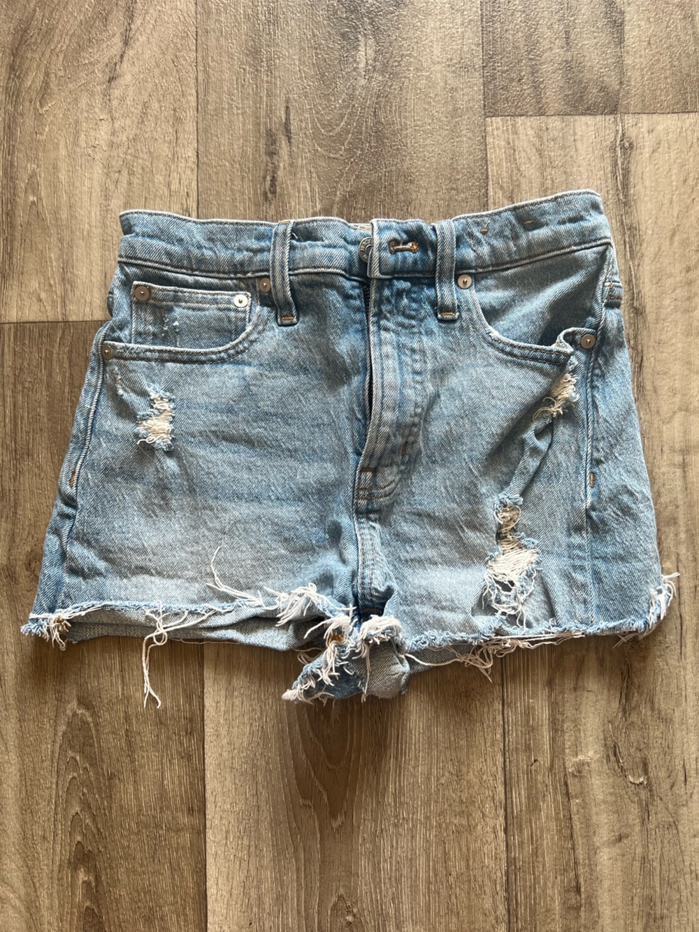 Madewell The Perfect Jean Short High Rise Denim Distressed Cutoff Shorts